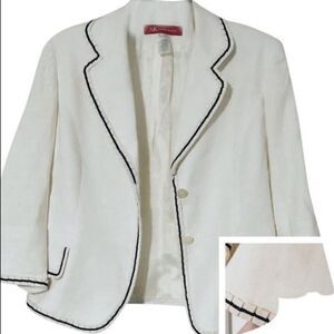 Anne Klein Cream and Trim Is Dark Blue Bla…